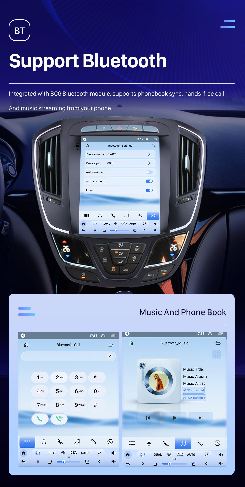 Seicane 9.7 pulgadas 2014 Buick Regal Android 10.0 Pantalla táctil Radio Sistema de navegación GPS Soporte Mirror link DVR USB 1080P Video 4G WIFI Cámara de visión trasera TV Control del volante
