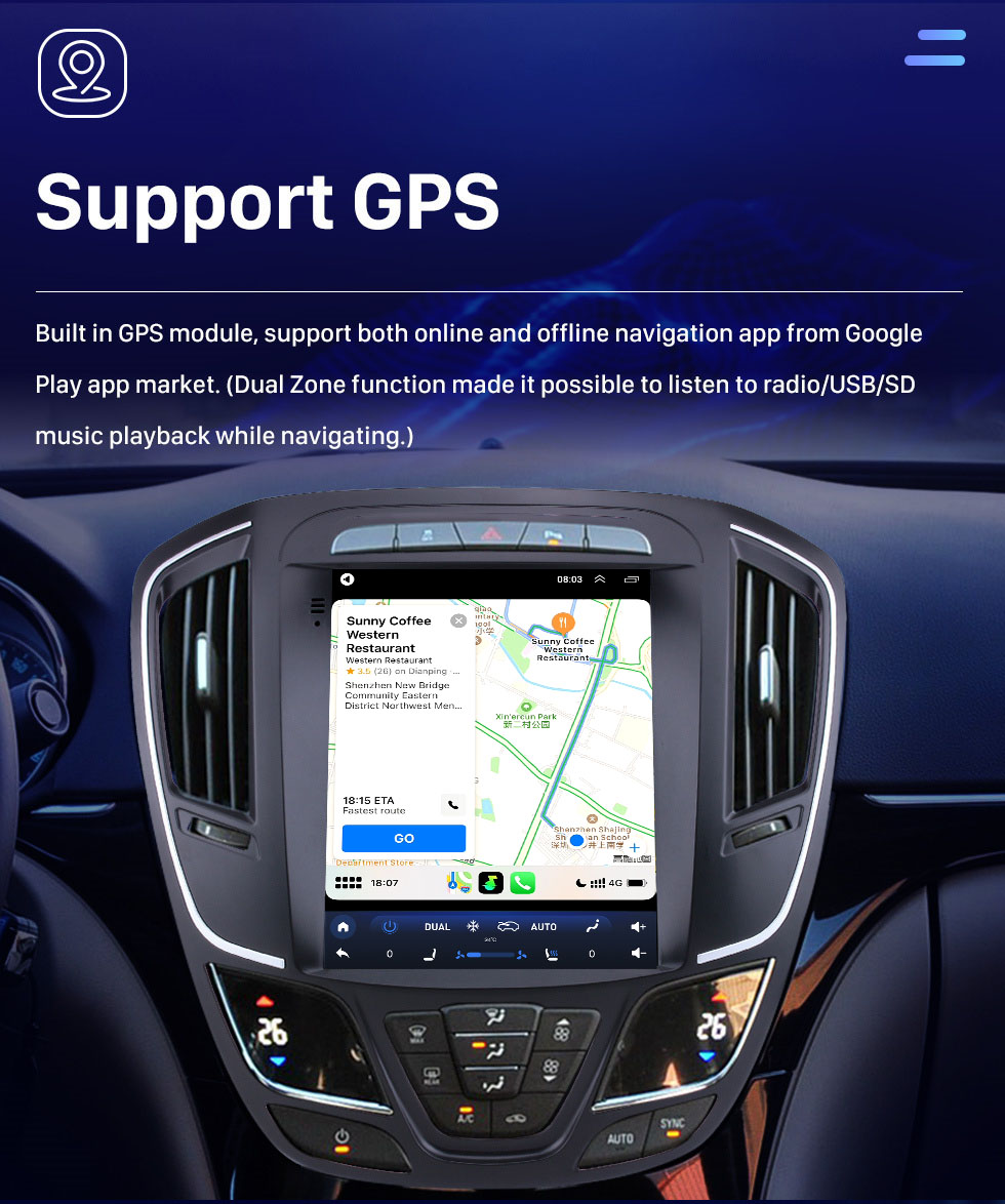 Seicane 9,7-дюймовый сенсорный HD-экран для 2014 Buick Regal Stereo Car Radio Bluetooth Carplay Stereo System Поддержка AHD-камеры Seicane 9,7-дюймовый сенсорный HD-экран для 2014 Buick Regal Stereo Car Radio Bluetooth Carplay Stereo System Поддержка AHD-камеры