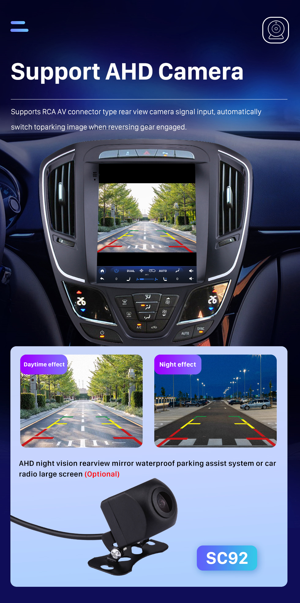 Seicane Écran tactile HD de 9,7 pouces pour 2014 Buick Regal stéréo autoradio Bluetooth Carplay système stéréo prise en charge de la caméra AHD