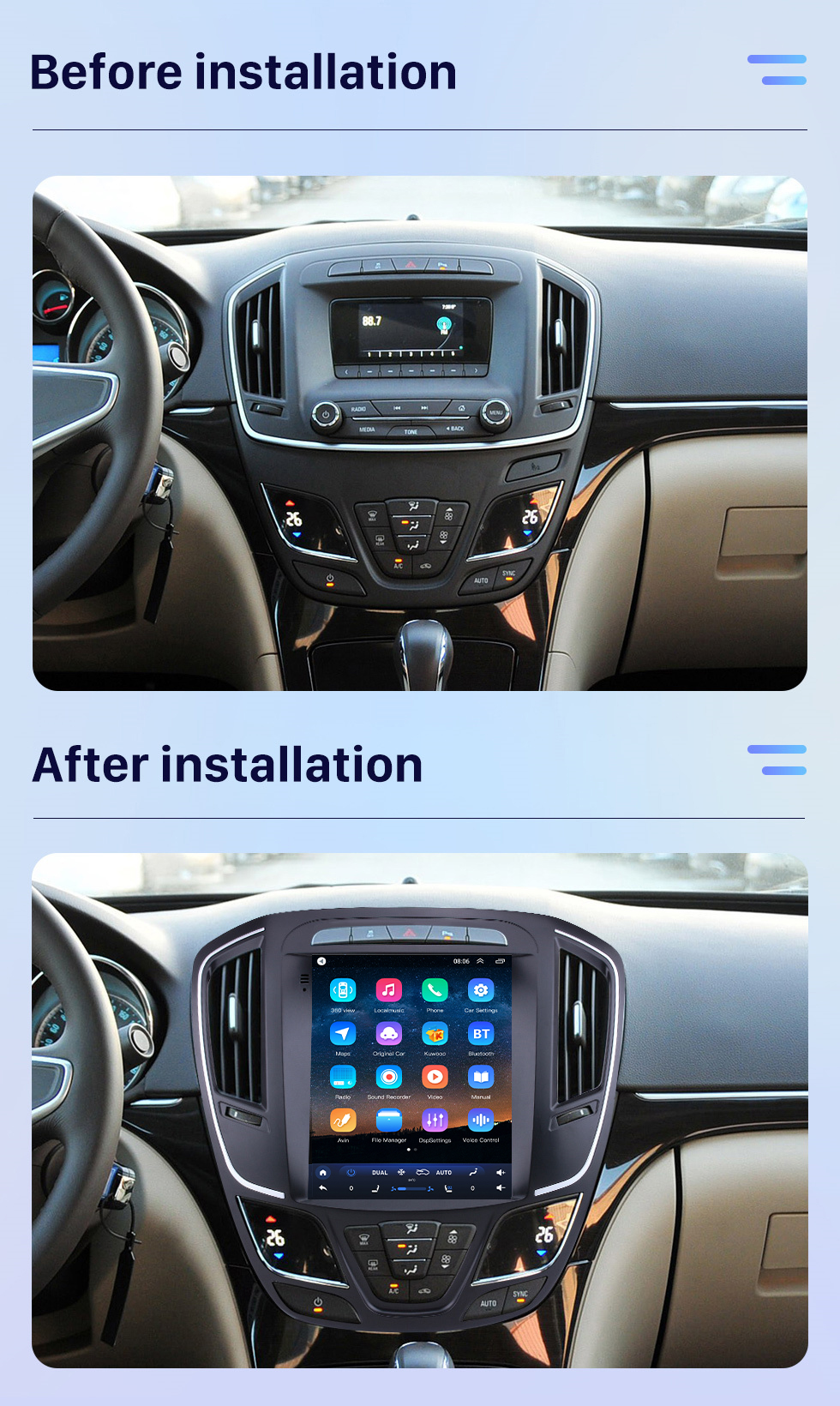 Seicane 9,7-дюймовый сенсорный HD-экран для 2014 Buick Regal Stereo Car Radio Bluetooth Carplay Stereo System Поддержка AHD-камеры Seicane 9,7-дюймовый сенсорный HD-экран для 2014 Buick Regal Stereo Car Radio Bluetooth Carplay Stereo System Поддержка AHD-камеры