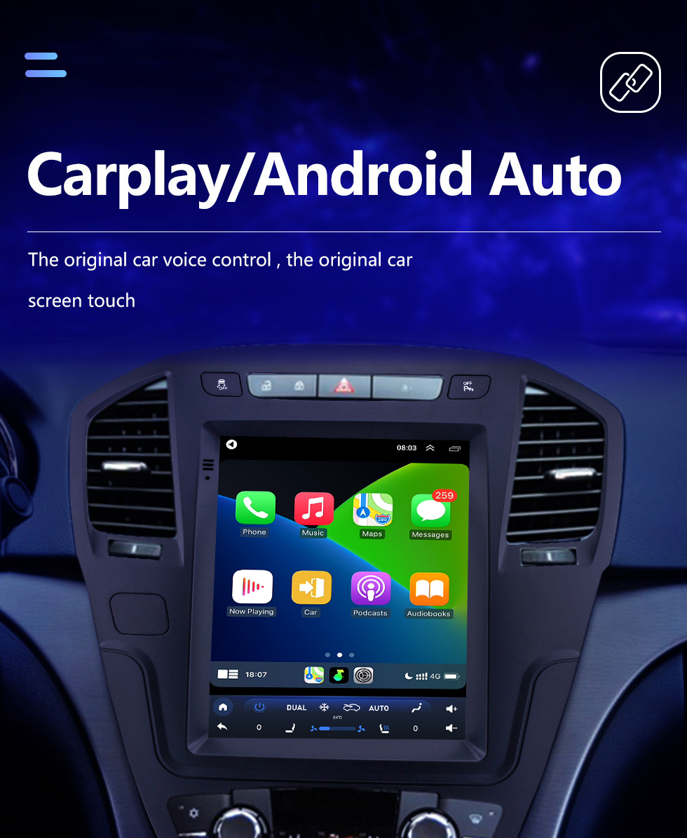 Seicane 2013 Buick Regal HD с сенсорным экраном 9,7-дюймовый Android 10.0 Автомобильная стереосистема GPS-навигация Радио Bluetooth Музыка Поддержка Wi-Fi OBD2 Камера заднего вида SWC DVD 4G