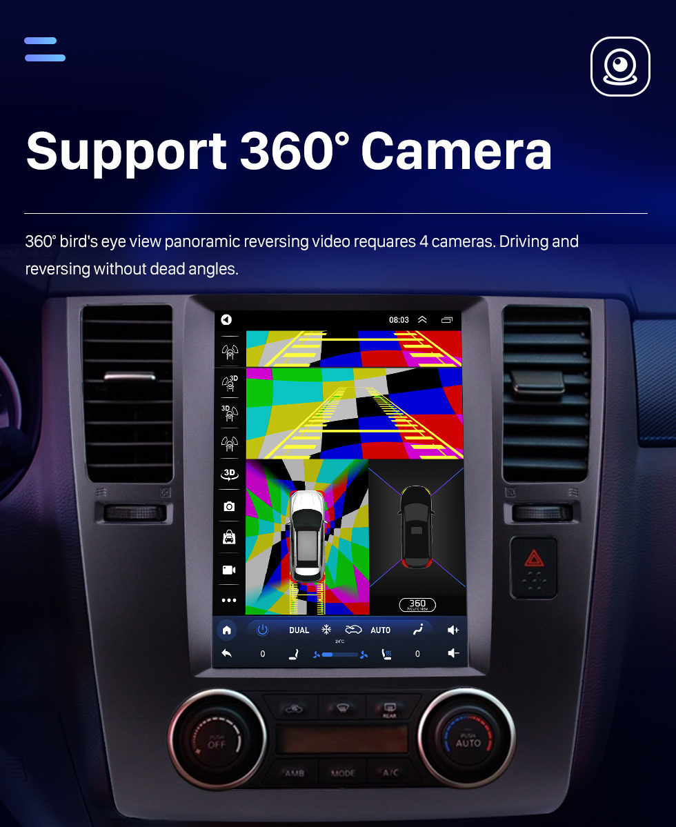 Seicane 9,7 pouces Android 10.0 2005-2010 Radio de navigation GPS Nissan Tiida avec écran tactile Bluetooth AUX WIFI Prise en charge de la musique OBD2 DVR Carplay Mirror Link