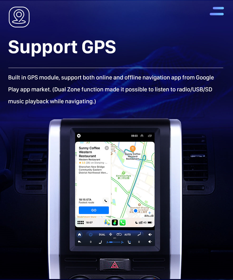 Seicane 9.7 pulgadas Android 10.0 para 2008-2012 Nissan X-Trail MX6 Radio de navegación GPS con pantalla táctil Bluetooth USB AUX WIFI compatible con TPMS TV digital Carplay