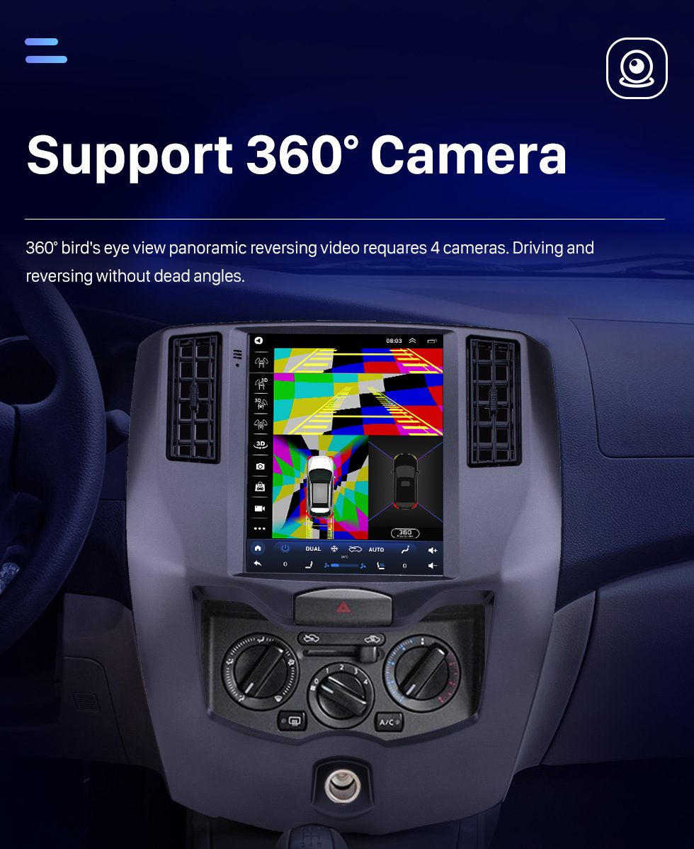 Seicane 9,7 pouces Android 10.0 2008-2015 Radio de navigation GPS Nissan Livina avec écran tactile Bluetooth Prise en charge USB WIFI Commande au volant Carplay