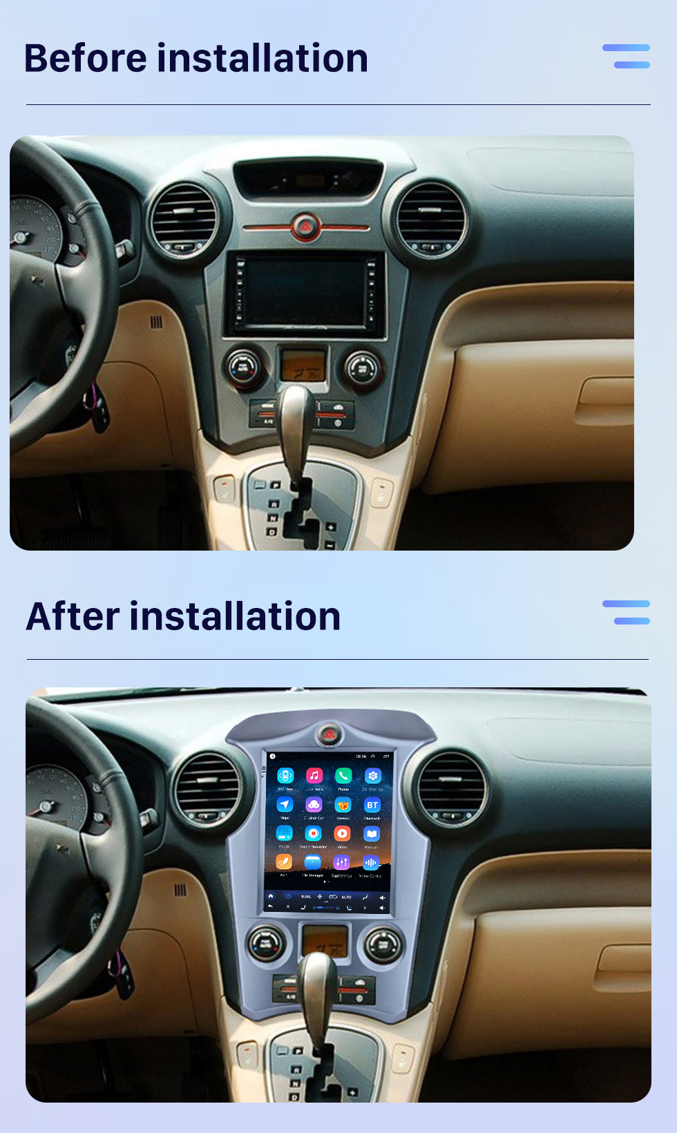 Seicane OEM 9.7 pulgadas Android 10.0 2007-2012 Kia Carens Auto A / C Radio de navegación GPS con pantalla táctil Bluetooth USB AUX WIFI compatible con TPMS TV digital Carplay Seicane OEM 9.7 pulgadas Android 10.0 2007-2012 Kia Carens Auto A / C Radio de navegación GPS con pantalla táctil Bluetooth USB AUX WIFI compatible con TPMS TV digital Carplay