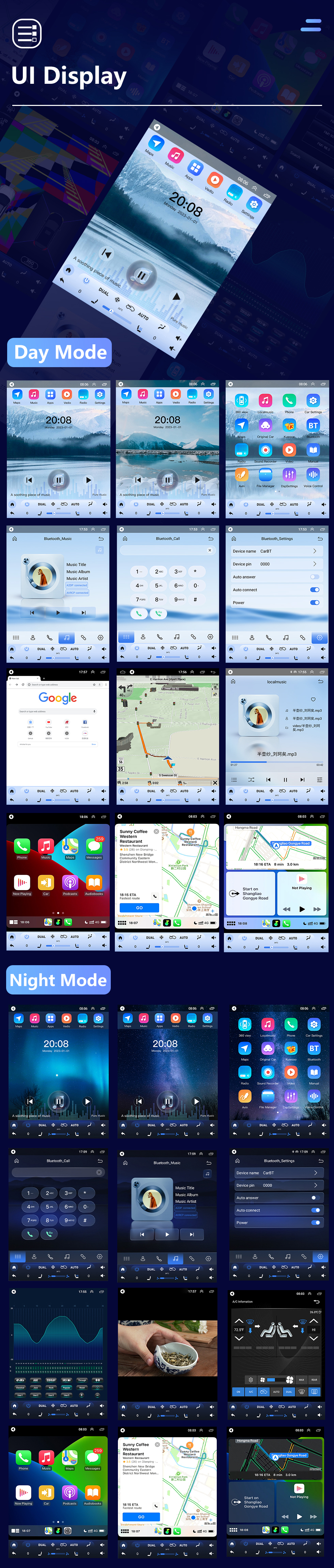 Seicane OEM 9,7 Zoll Android 10.0 2007-2012 Kia Carens Auto A/C GPS Navigationsradio mit Touchscreen Bluetooth USB AUX WIFI Unterstützung TPMS Digital TV Carplay