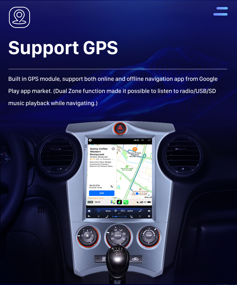 Seicane 2007-2012 Kia Carens Manual A/C 9,7 pouces Android 10.0 Radio de navigation GPS avec écran tactile Bluetooth USB WIFI prise en charge Carplay Mirror Link 4G