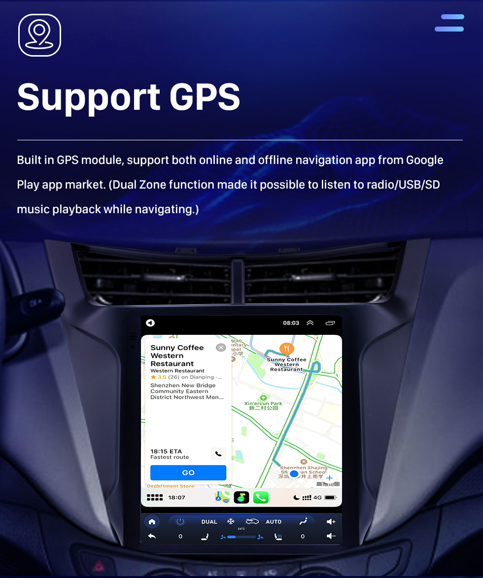 Seicane Android 10.0 9,7-дюймовый GPS-навигатор для 2015-2018 Chevy Chevrolet New Sail с сенсорным экраном HD Bluetooth WIFI Поддержка AUX Carplay Mirror Link OBD2