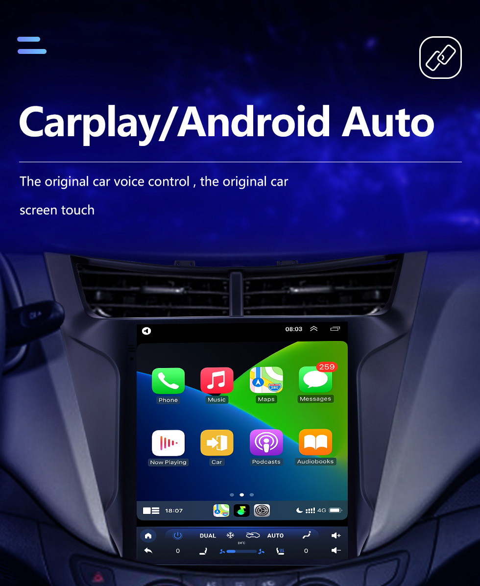 Seicane Rádio de navegação GPS Android 10.0 de 9,7 polegadas para 2015-2018 Chevy Chevrolet New Sail com tela sensível ao toque HD Bluetooth WIFI AUX suporte Carplay Mirror Link OBD2