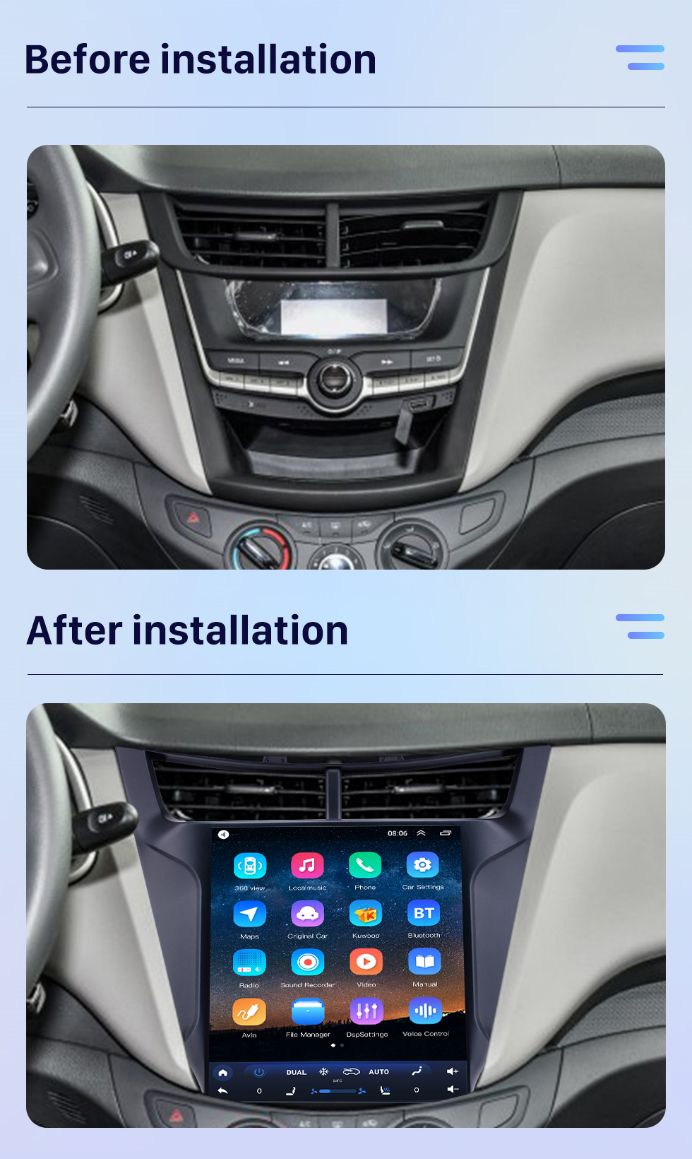 Seicane Android 10.0 Radio de navegación GPS de 9.7 pulgadas para 2015-2018 Chevy Chevrolet New Sail con pantalla táctil HD Bluetooth WIFI AUX compatible con Carplay Mirror Link OBD2
