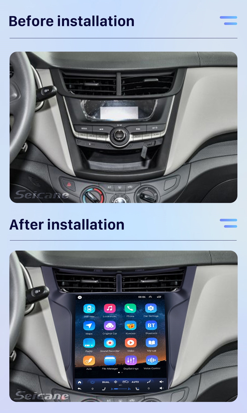 Seicane Android 10.0 9,7-дюймовый GPS-навигатор для 2015-2018 Chevy Chevrolet New Sail с сенсорным экраном HD Bluetooth WIFI Поддержка AUX Carplay Mirror Link OBD2 Seicane Android 10.0 9,7-дюймовый GPS-навигатор для 2015-2018 Chevy Chevrolet New Sail с сенсорным экраном HD Bluetooth WIFI Поддержка AUX Carplay Mirror Link OBD2