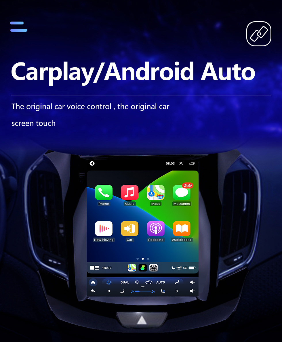 Seicane HD Touchscreen 2015 chevy Chevrolet Cruze Android 10.0 9,7 Zoll GPS Navigationsradio Bluetooth WIFI Unterstützung DAB+ Lenkradsteuerung Carplay