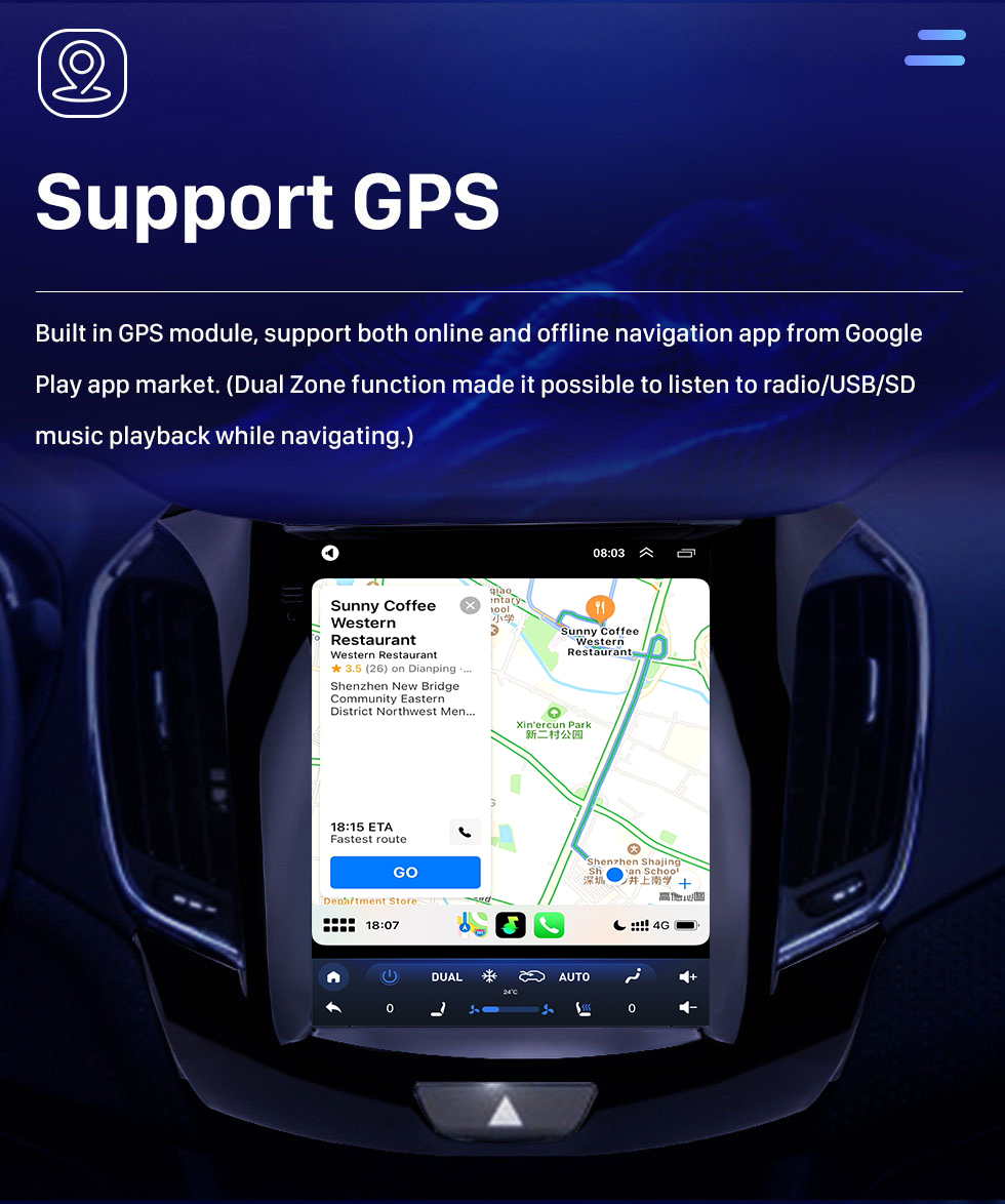 Seicane Écran tactile HD 2015 Chevrolet Cruze Android 10.0 Radio de navigation GPS de 9,7 pouces Prise en charge Bluetooth WIFI DAB + Commande au volant Carplay Seicane Écran tactile HD 2015 Chevrolet Cruze Android 10.0 Radio de navigation GPS de 9,7 pouces Prise en charge Bluetooth WIFI DAB + Commande au volant Carplay