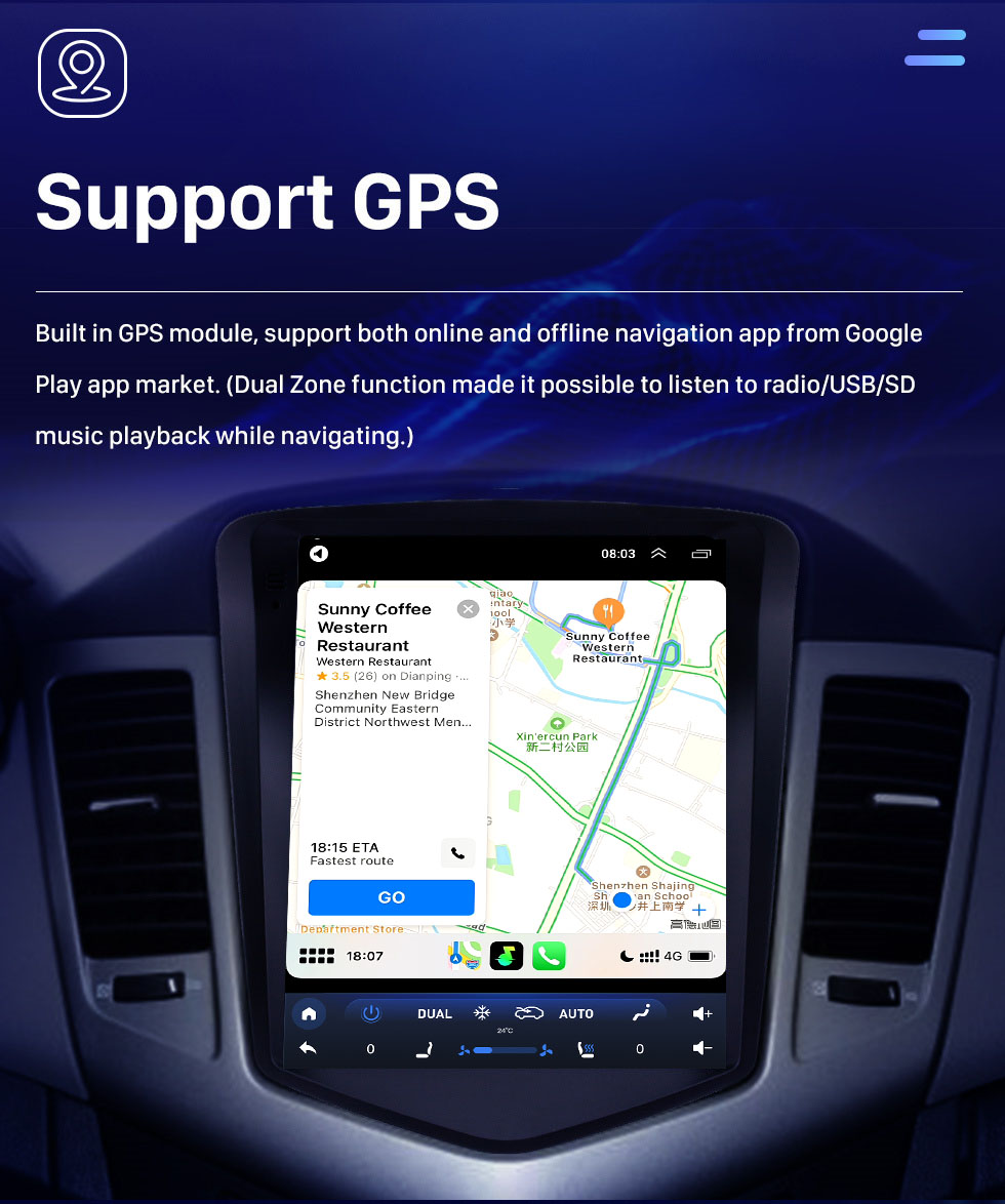 Seicane OEM 9,7-дюймовый Android 10.0 для Chevy Chevrolet Classic Cruze 2008-2013 GPS-навигация Радио с сенсорным экраном Поддержка Bluetooth WIFI TPMS Carplay