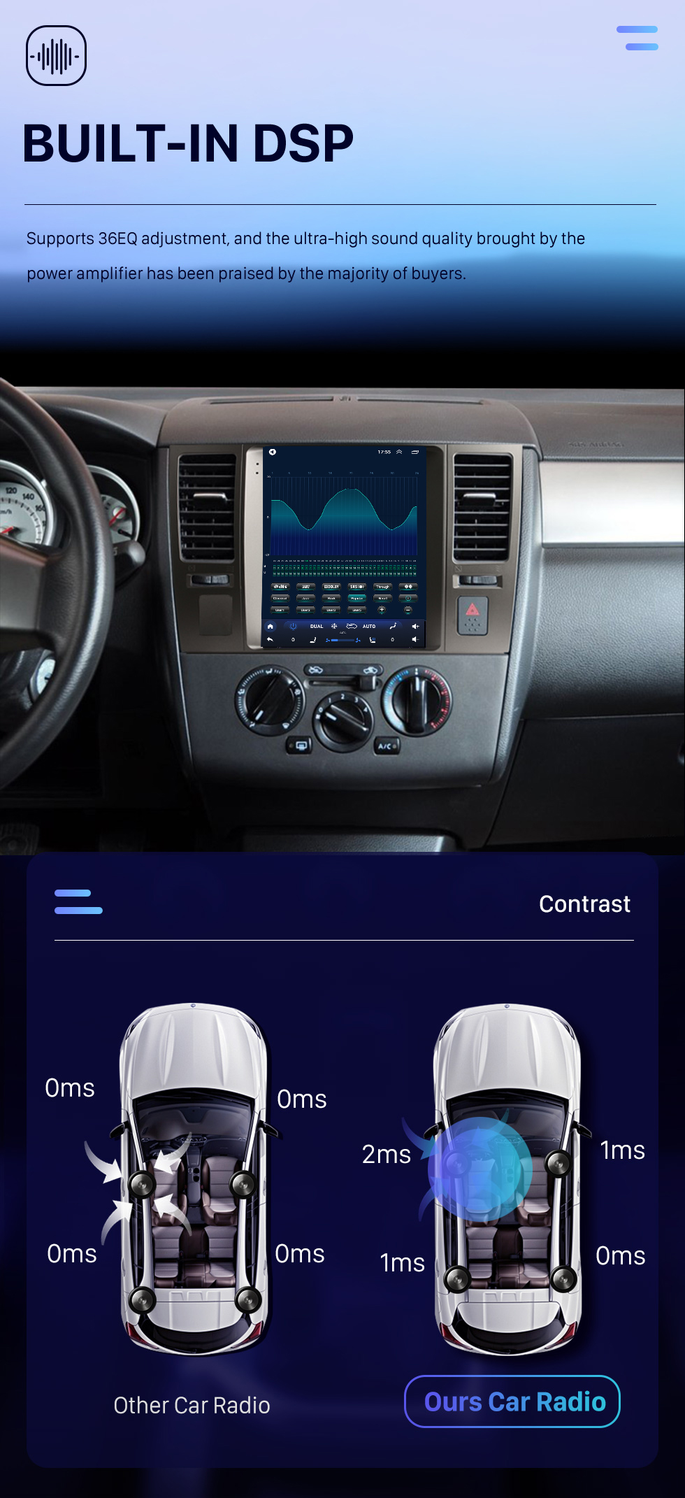Seicane 2008-2011 Nissan Tiida 9.7 pulgadas Android 10.0 Radio de navegación GPS con pantalla táctil Bluetooth USB WIFI compatible con Carplay Cámara trasera