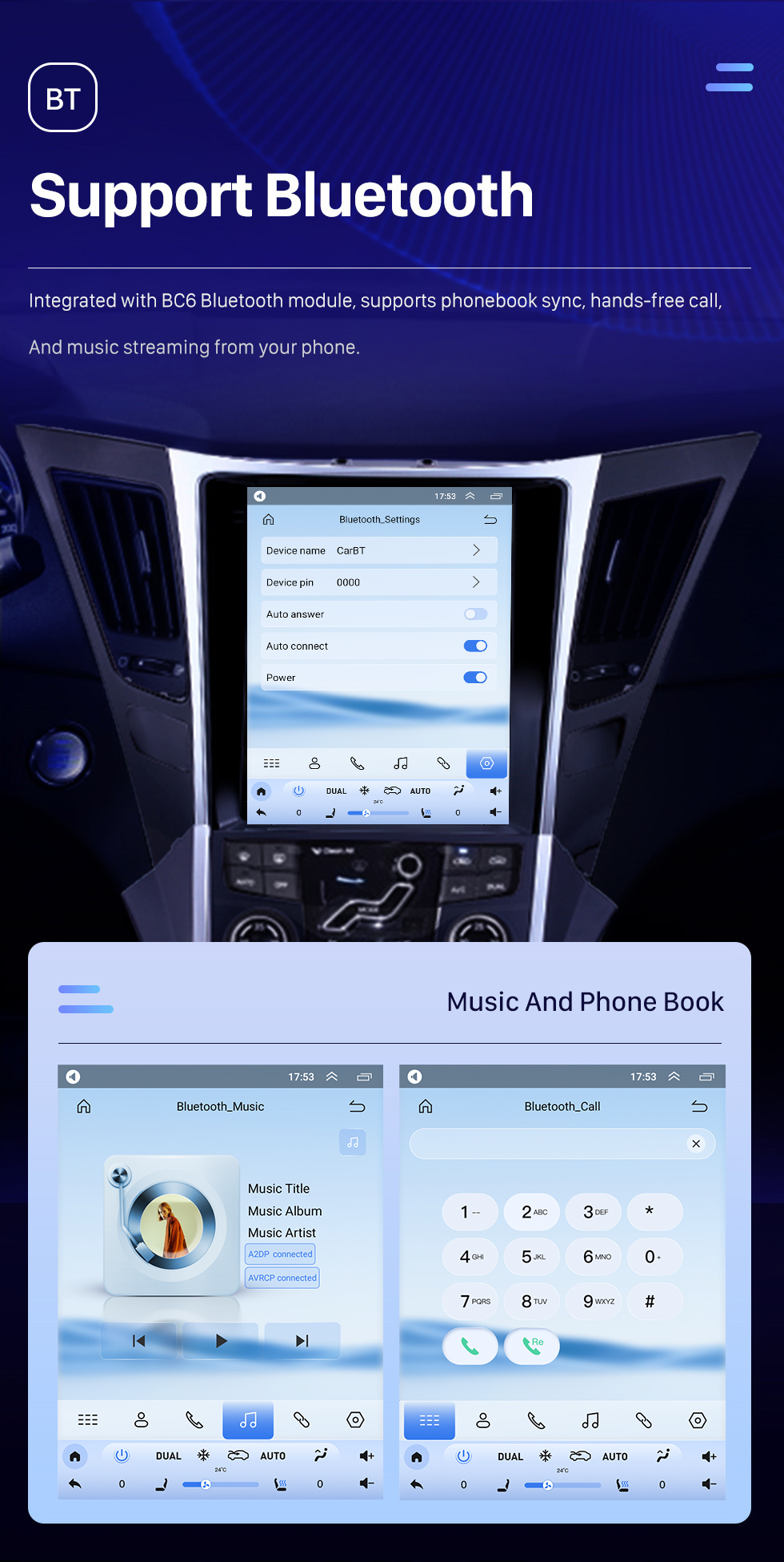 Seicane Radio HD con pantalla táctil de 9,7 pulgadas para Hyundai Sonata 2011-2015 con Android 10.0 Carplay incorporado Navegación GPS Bluetooth 4G/WIFI compatible con DAB+ Control del volante