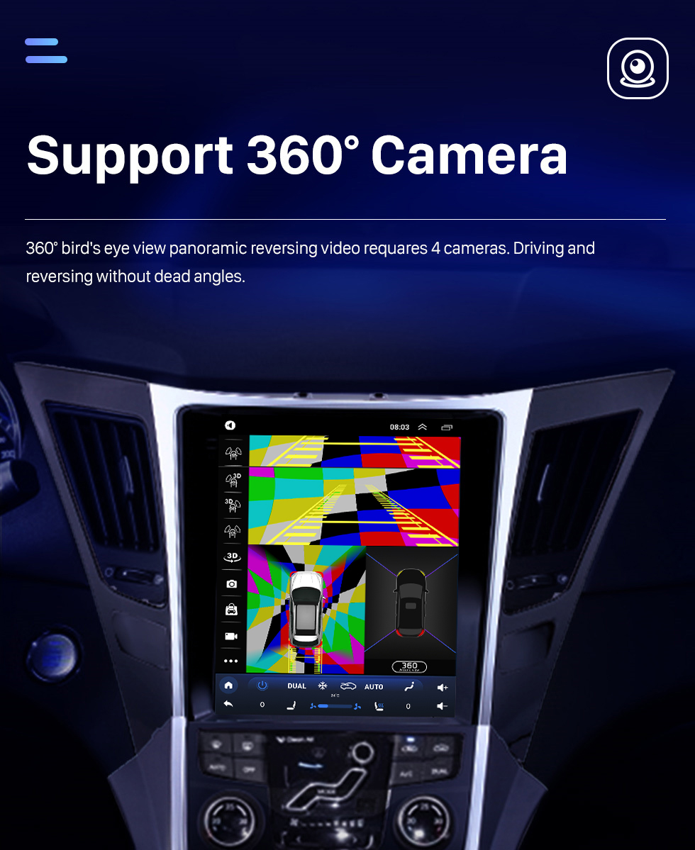 Seicane Сенсорный HD-экран 9,7-дюймовый радиоприемник для Hyundai Sonata 2011–2015 гг. с Android 10.0 Встроенная GPS-навигация Carplay Bluetooth Поддержка 4G/WIFI DAB+ Управление на руле