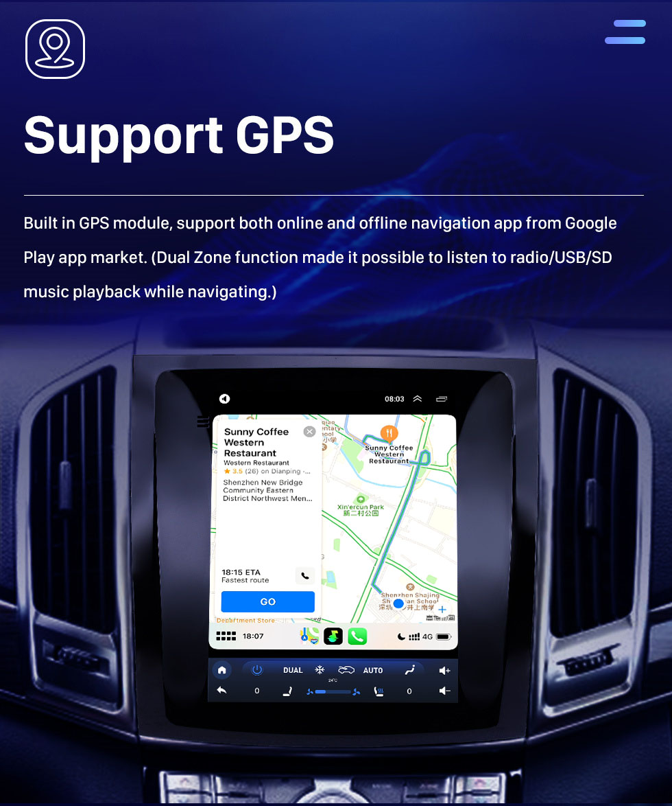 Seicane OEM 9,7 polegadas Android 10.0 2015-2017 Great Wall Haval H9 GPS Navegação Rádio com tela sensível ao toque Bluetooth WIFI suporte TPMS Carplay DAB +