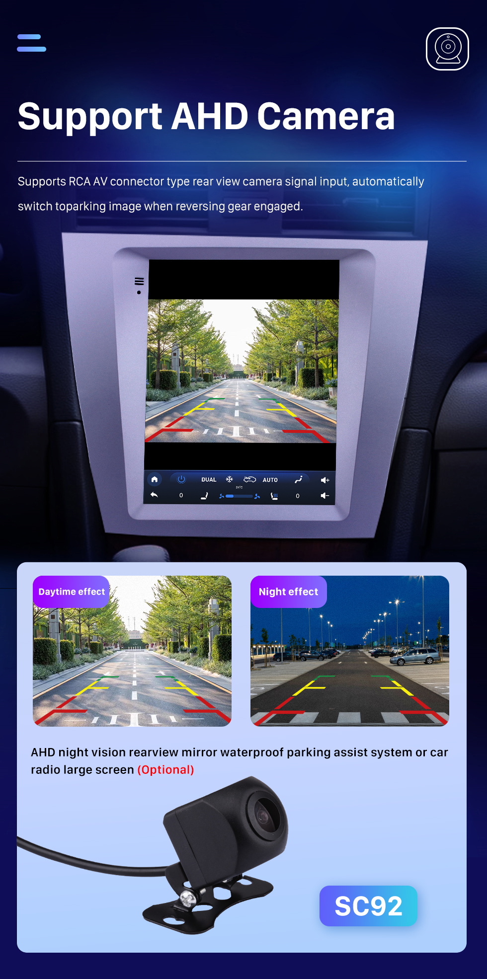 Seicane OEM 9,7 Zoll Android 10.0 2008-2012 Toyota Camry GPS Navigationsradio mit HD Touchscreen Bluetooth WIFI Unterstützung TPMS Carplay DAB+
