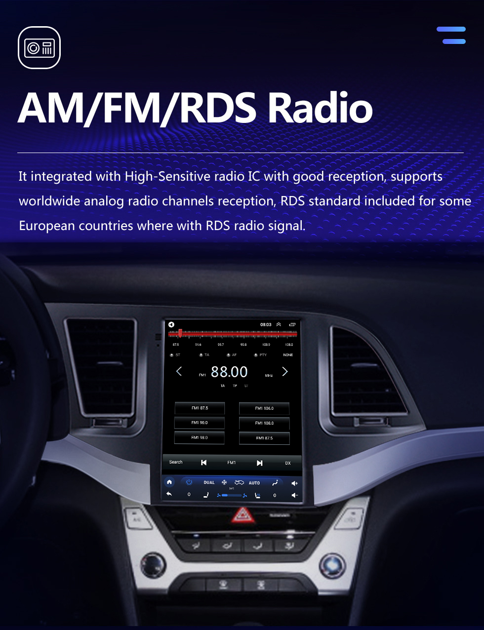 Seicane HD Touchscreen 2016 Hyundai Elantra Android 10.0 9.7 inch GPS Navigation Radio Bluetooth WIFI support Steering Wheel Control Carplay