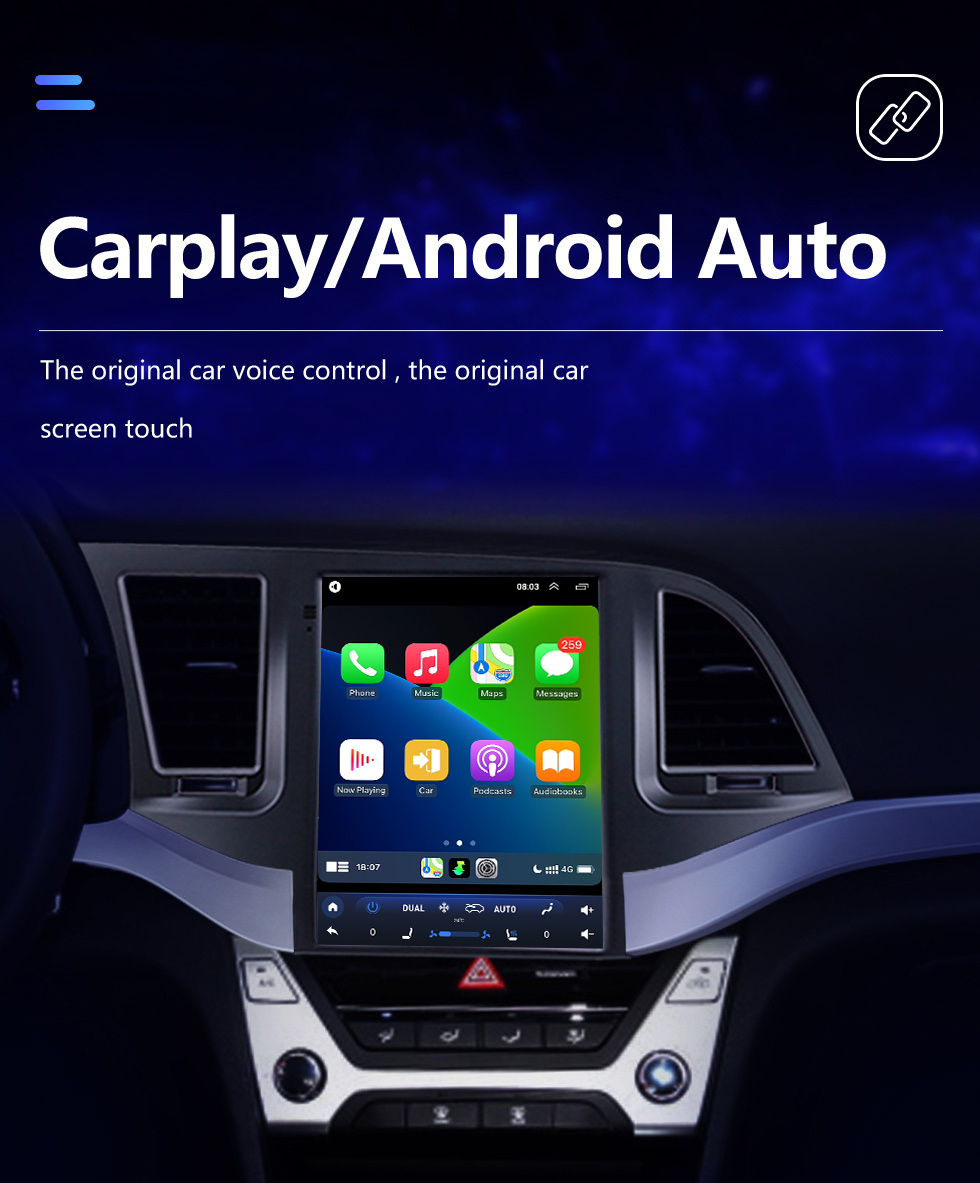 Seicane HD Touchscreen 2016 Hyundai Elantra Android 10.0 9,7 Zoll GPS Navigationsradio Bluetooth WIFI Unterstützung Lenkradsteuerung Carplay