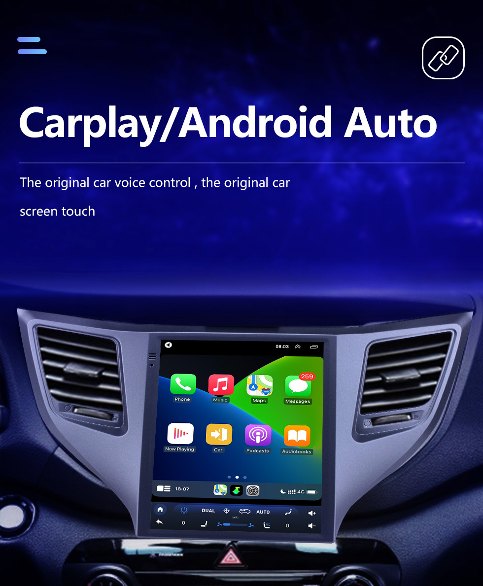 Seicane 2015 hyundai tucson 9.7 polegadas android 10.0 gps navegação rádio com hd touchscreen bluetooth wi-fi suporte carplay câmera traseira