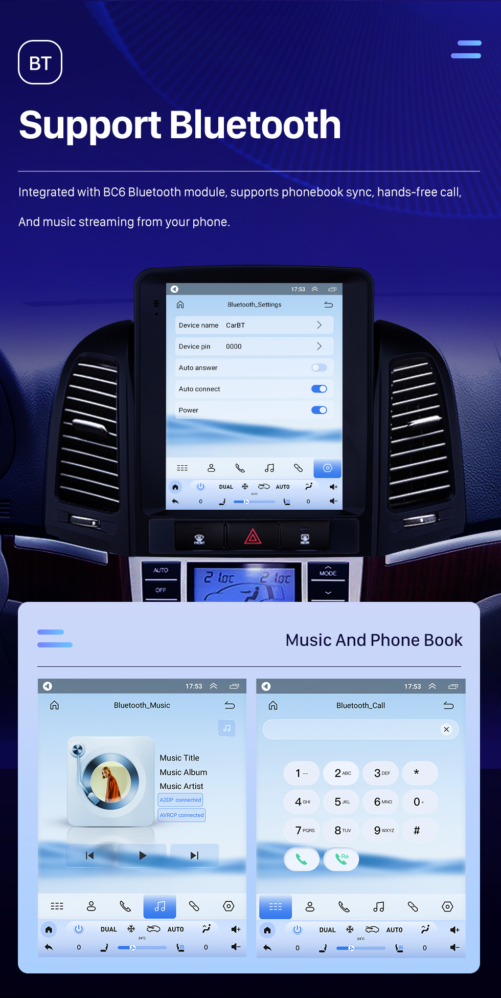 Seicane HD-Touchscreen 2005–2012 Hyundai Santafe Android 10.0 9,7 Zoll GPS-Navigation Radio Bluetooth-Unterstützung Lenkradsteuerung Carplay