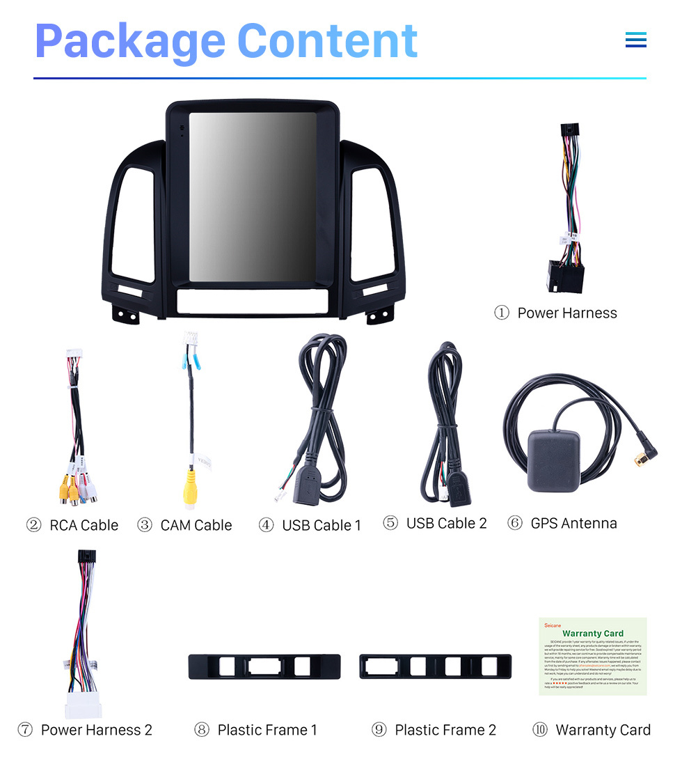 Seicane HD-Touchscreen 2005–2012 Hyundai Santafe Android 10.0 9,7 Zoll GPS-Navigation Radio Bluetooth-Unterstützung Lenkradsteuerung Carplay