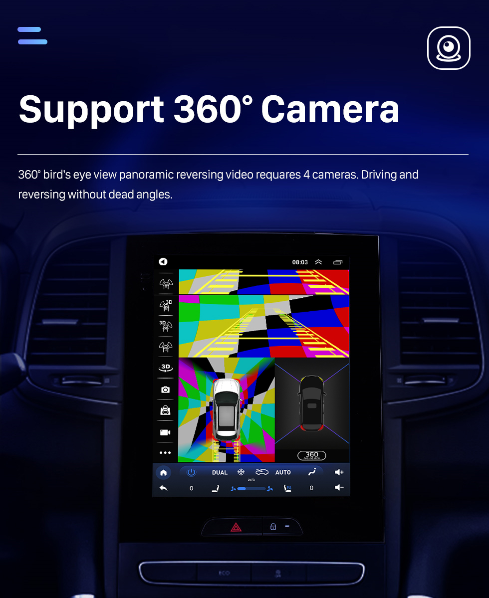 Seicane 9,7 pouces Android 10.0 2015 Radio de navigation GPS Renault Koleos avec écran tactile HD Prise en charge de la musique Bluetooth Carplay Mirror Link