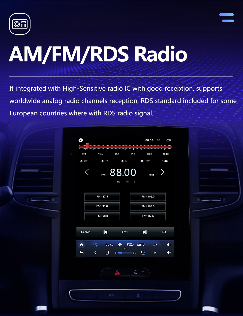 Seicane 9,7 polegadas Android 10.0 2015 Renault Koleos GPS Navegação Rádio com HD Touchscreen Bluetooth Suporte de música Carplay Mirror Link