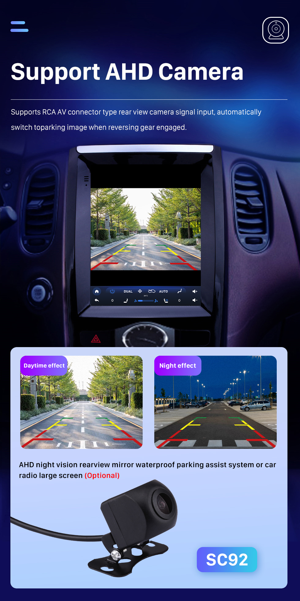 Seicane 2013-2017 Nissan Infiniti QX50 9,7 pouces Android 10.0 Radio de navigation GPS avec écran tactile HD Prise en charge Bluetooth WIFI Carplay Caméra arrière