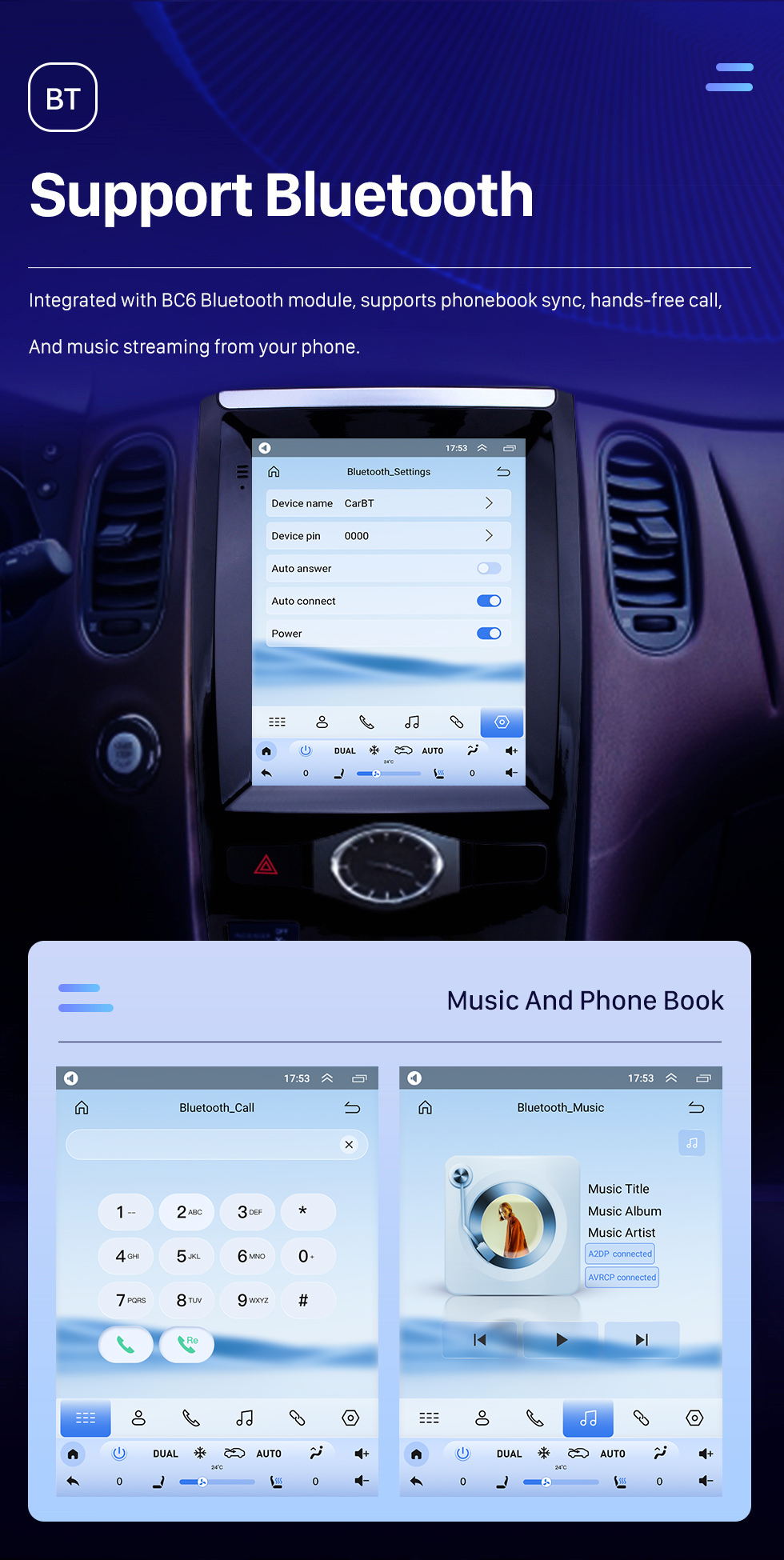 Seicane 2013-2017 Nissan Infiniti QX50 9,7 Zoll Android 10.0 GPS-Navigationsradio mit HD-Touchscreen, Bluetooth WIFI-Unterstützung, Carplay-Rückfahrkamera