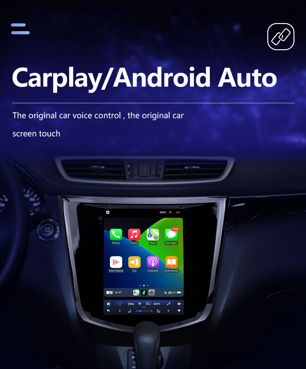 Seicane 9,7 pouces Android 10.0 pour 2014 Nissan X-Trail Qashqai Radio Système de navigation GPS avec écran tactile HD Prise en charge Bluetooth Carplay TPMS