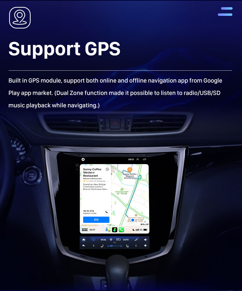 Seicane 9,7 pouces Android 10.0 pour 2014 Nissan X-Trail Qashqai Radio Système de navigation GPS avec écran tactile HD Prise en charge Bluetooth Carplay TPMS