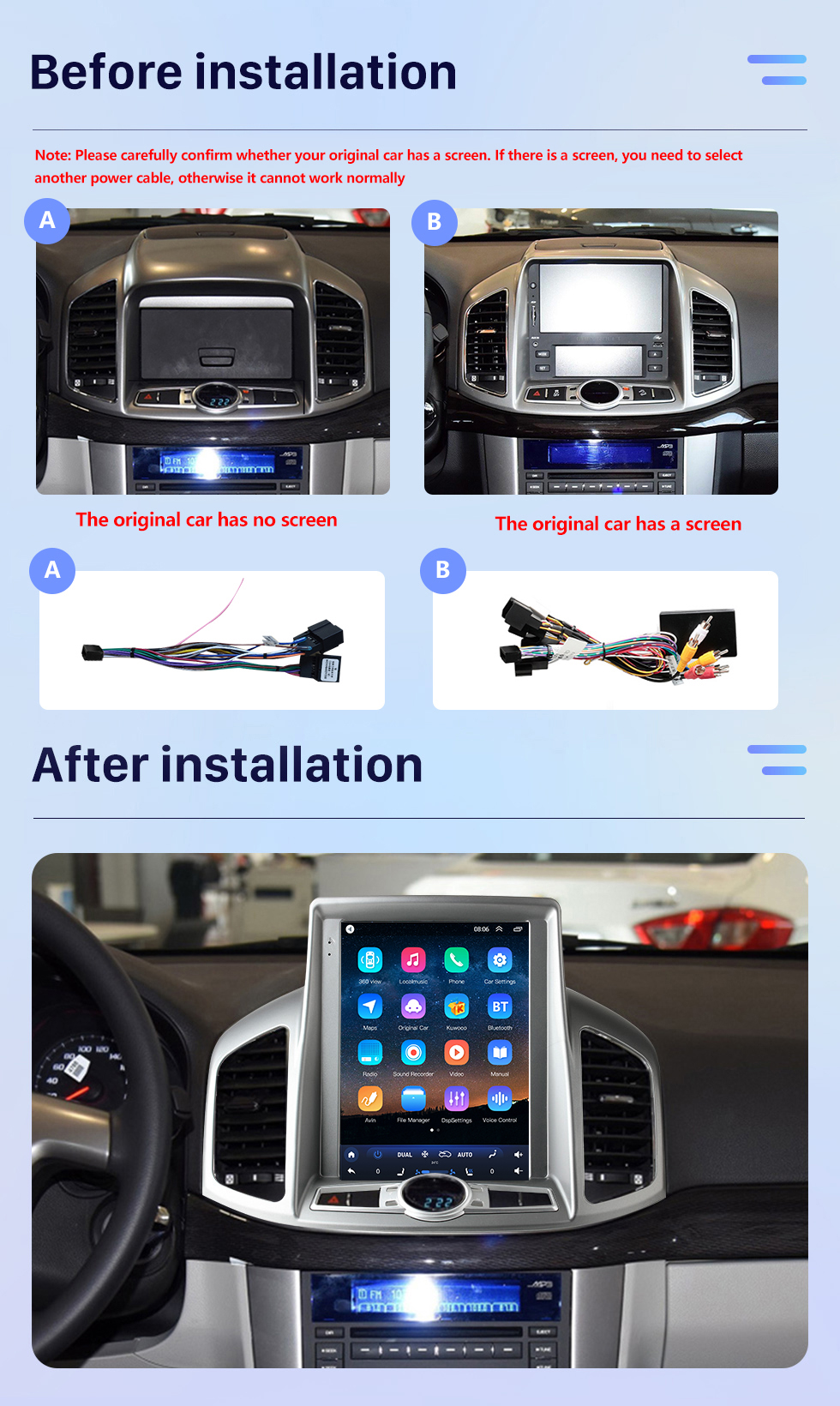 Seicane 9,7 pouces Android 10.0 2012-2017 Chevy Chevrolet Captiva Radio de navigation GPS avec écran tactile HD Prise en charge Bluetooth Carplay Mirror Link
