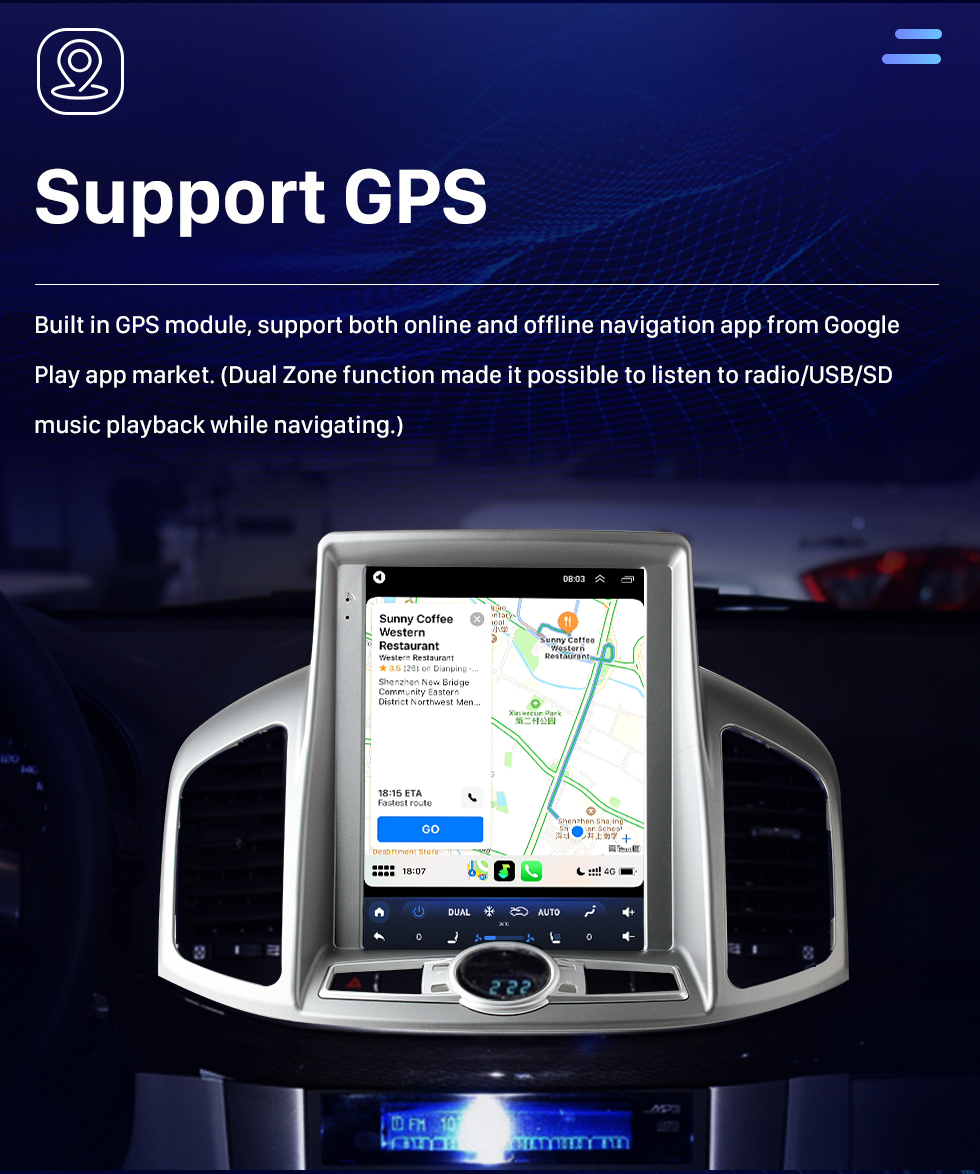 Seicane Android 10.0 9,7 дюйма для 2012-2017 Chevy Chevrolet Captiva Radio с сенсорным экраном HD Система GPS-навигации Поддержка Bluetooth Carplay TPMS