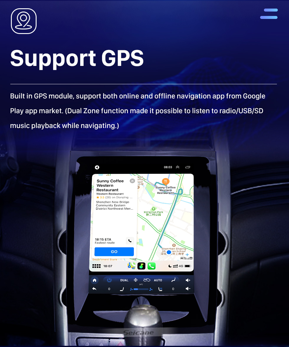 Seicane 2012-2015 Chevy Chevrolet Malibu 9,7 pouces Android 10.0 Radio de navigation GPS avec écran tactile HD Prise en charge Bluetooth Carplay Caméra arrière