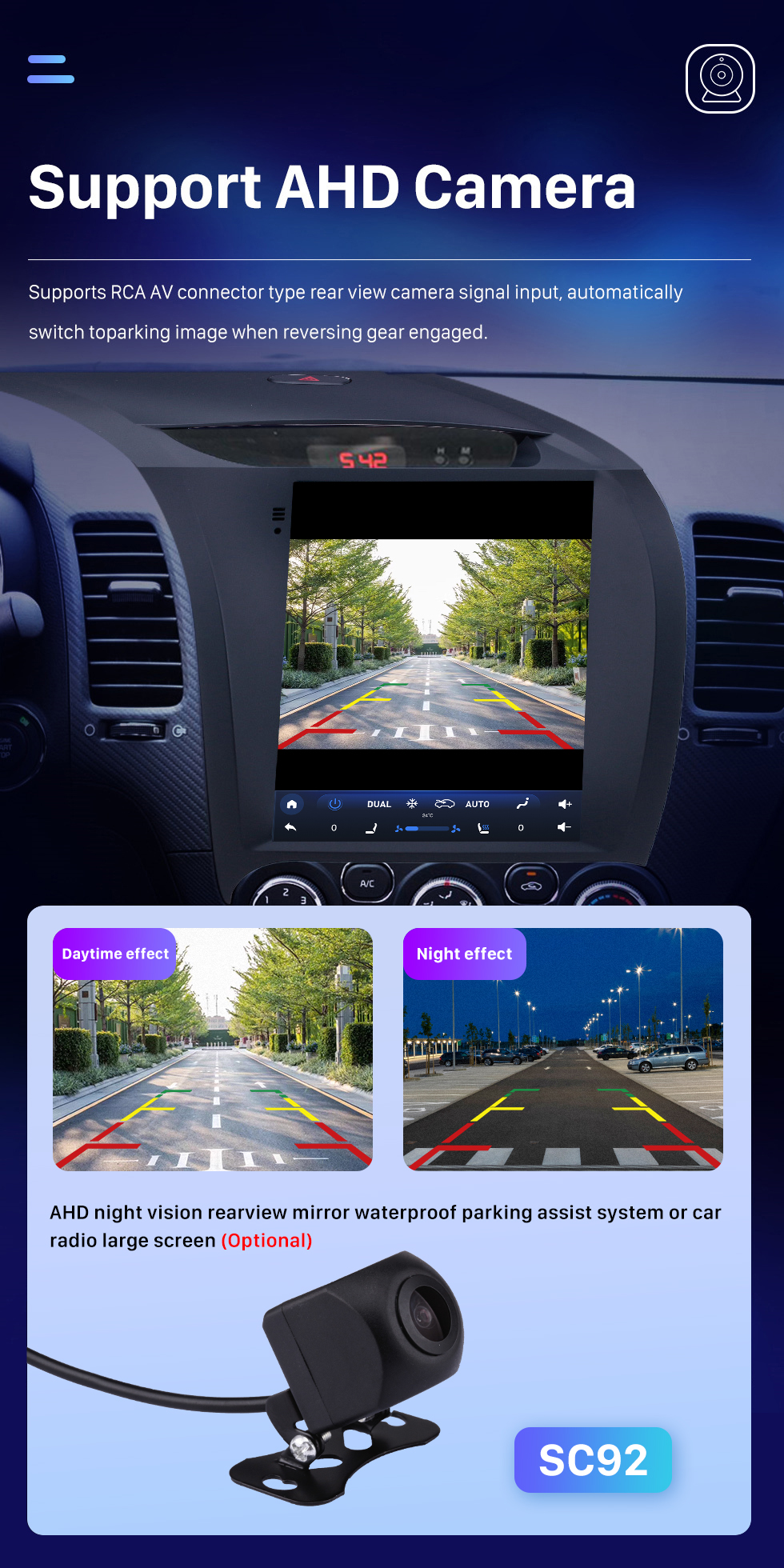 Seicane 9,7 pouces Android 10.0 2013-2017 Radio de navigation GPS Kia K3 avec support Bluetooth à écran tactile HD Carplay