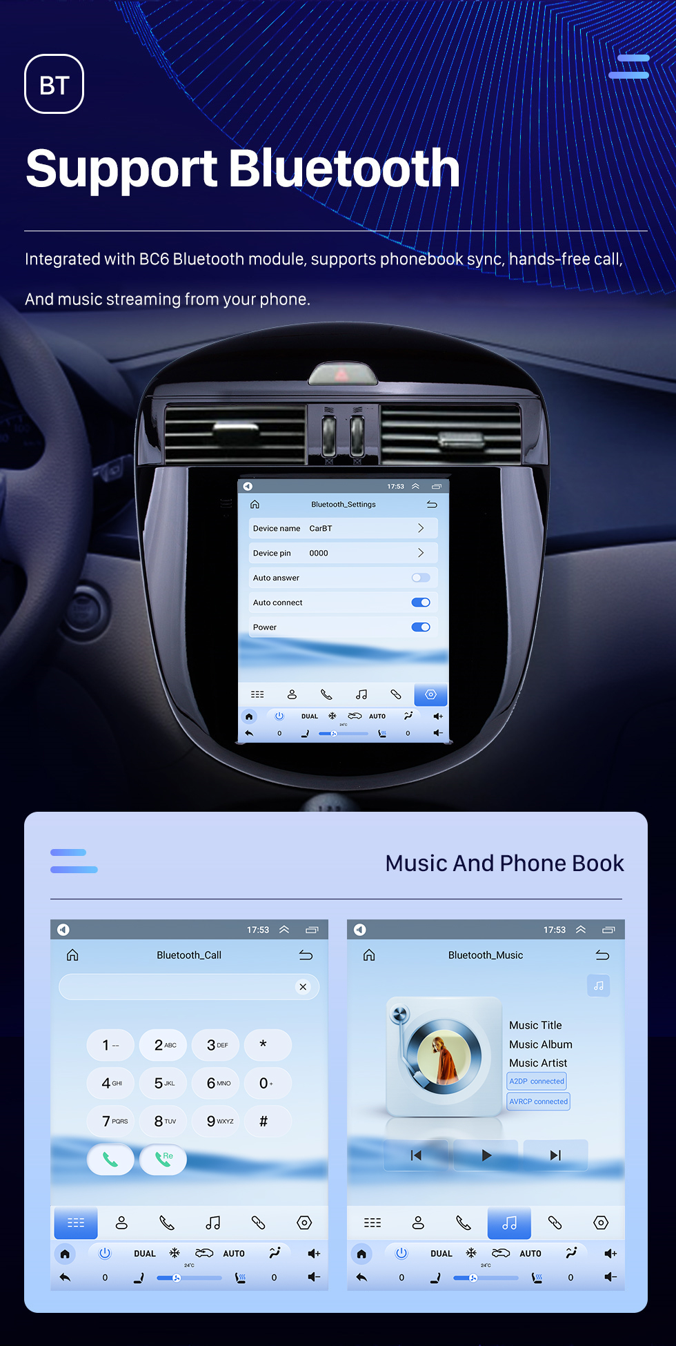 Seicane 2011-2015 Nissan Tiida 9,7 pouces Android 10.0 Radio de navigation GPS avec écran tactile HD Prise en charge Bluetooth WIFI Carplay Caméra arrière