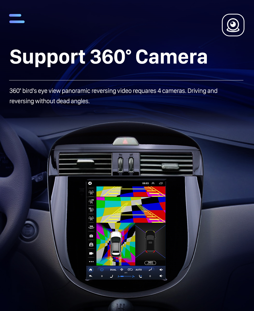 Seicane 2011-2015 Nissan Tiida 9.7 pulgadas Android 10.0 Radio de navegación GPS con pantalla táctil HD Bluetooth WIFI compatible con Carplay Cámara trasera