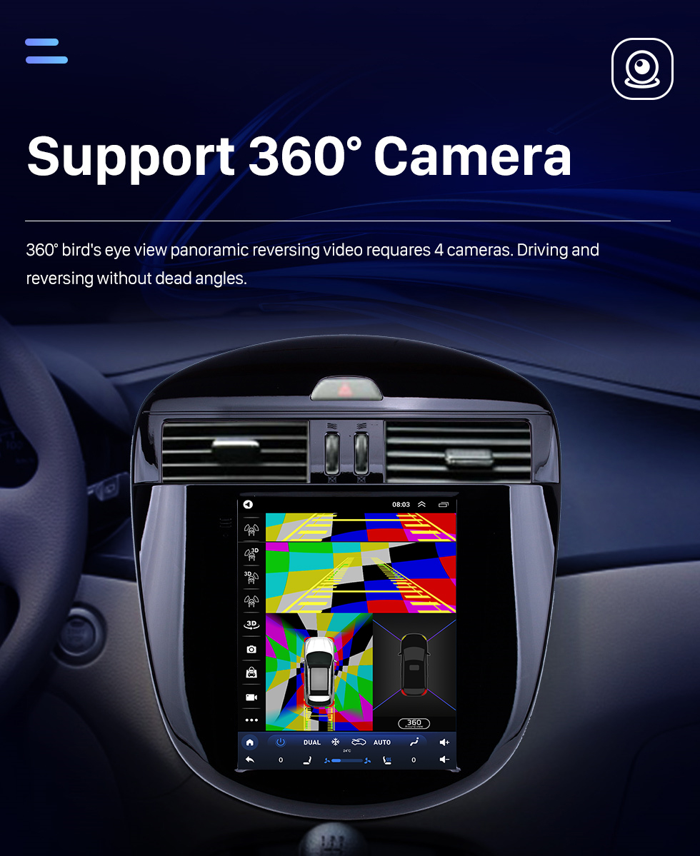 Seicane 2011-2015 Nissan Tiida 9,7 pouces Android 10.0 Radio de navigation GPS avec écran tactile HD Prise en charge Bluetooth WIFI Carplay Caméra arrière