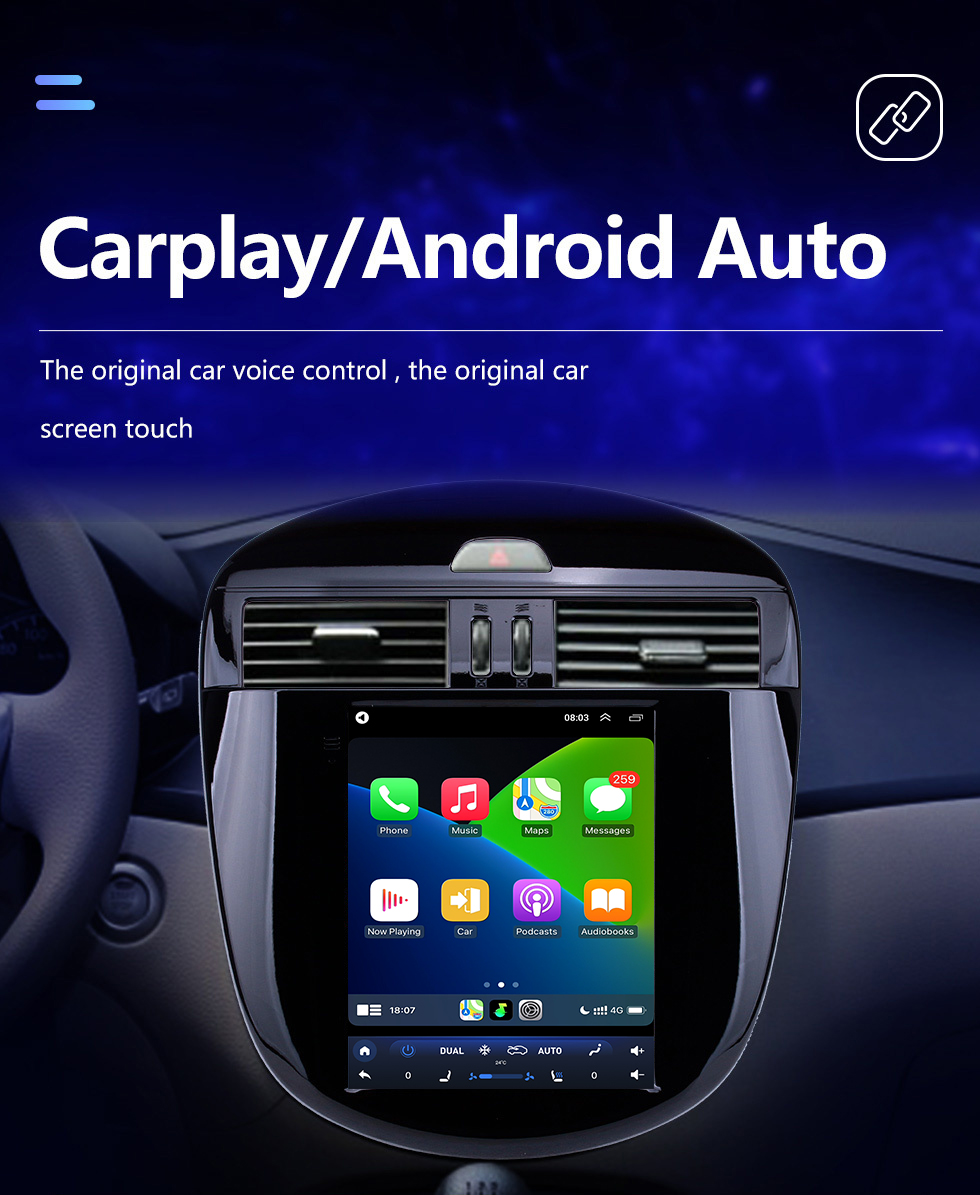 Seicane Écran tactile HD pour 2011-2015 Nissan Tiida Radio Android 10.0 Système de navigation GPS 9,7 pouces avec prise en charge Bluetooth USB TV numérique Carplay