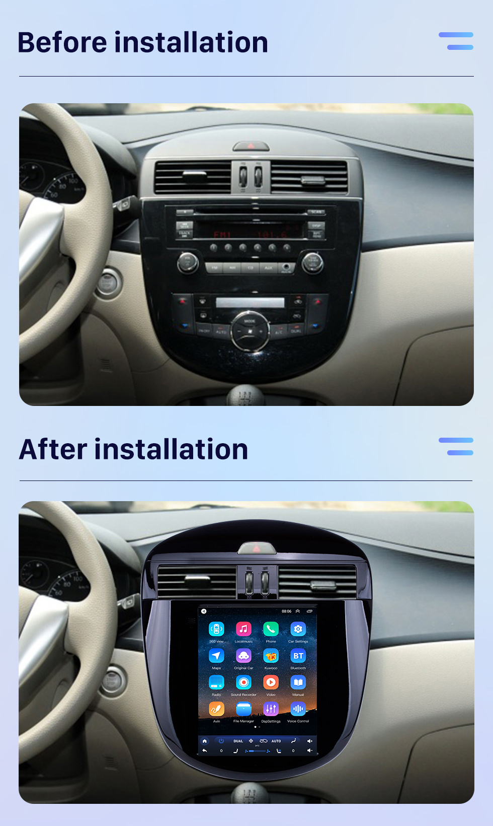 Seicane Écran tactile HD pour 2011-2015 Nissan Tiida Radio Android 10.0 Système de navigation GPS 9,7 pouces avec prise en charge Bluetooth USB TV numérique Carplay Seicane Écran tactile HD pour 2011-2015 Nissan Tiida Radio Android 10.0 Système de navigation GPS 9,7 pouces avec prise en charge Bluetooth USB TV numérique Carplay
