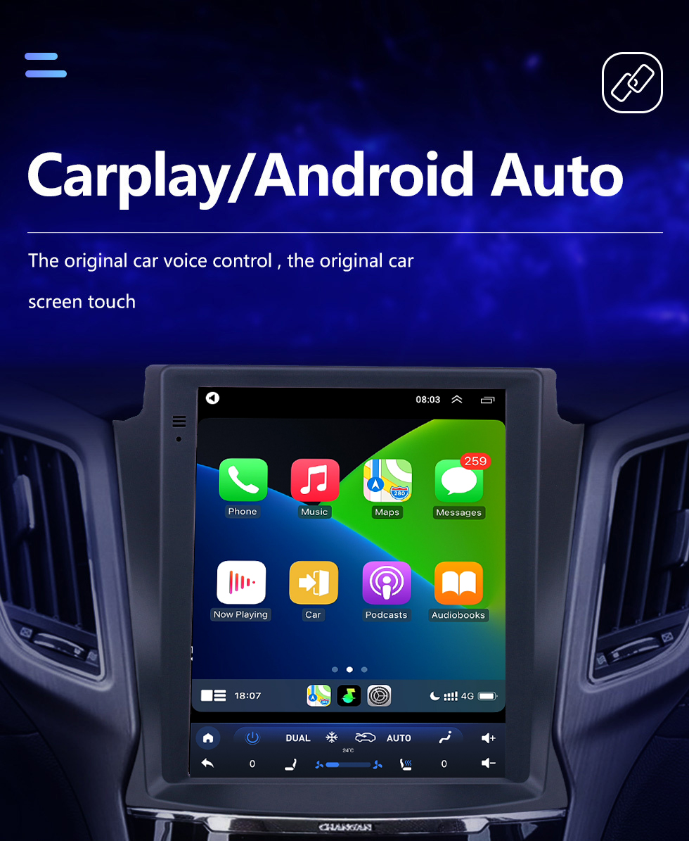 Seicane 2017 Changan CS75 9.7 pulgadas Android 10.0 Radio de navegación GPS con pantalla táctil HD Bluetooth WIFI compatible con Carplay Cámara trasera