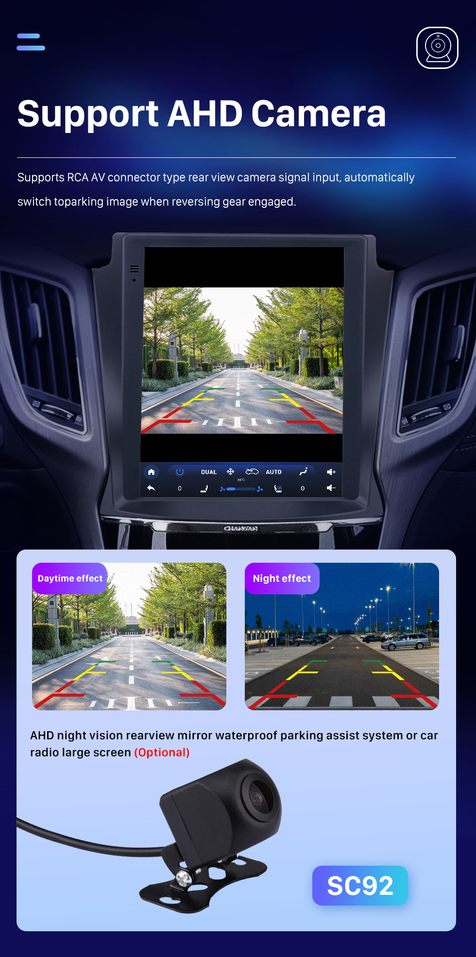 Seicane Tela sensível ao toque HD de 9,7 polegadas para 2017 Changan CS75 rádio do carro Bluetooth Carplay sistema estéreo suporte câmera AHD