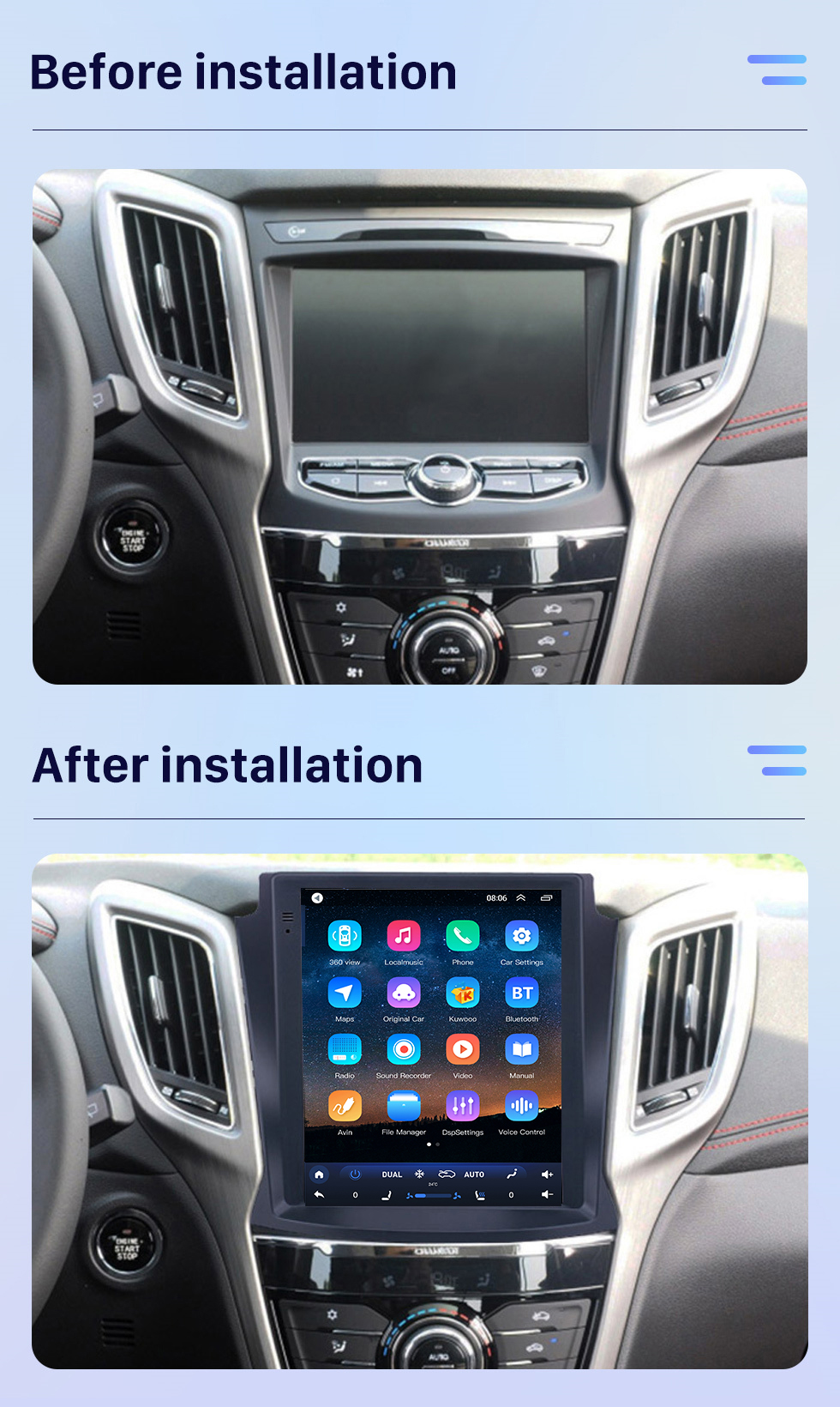 Seicane 9,7 Zoll HD Touchscreen für 2017 Changan CS75 Autoradio Bluetooth Carplay Stereoanlage Unterstützung AHD Kamera Seicane 9,7 Zoll HD Touchscreen für 2017 Changan CS75 Autoradio Bluetooth Carplay Stereoanlage Unterstützung AHD Kamera