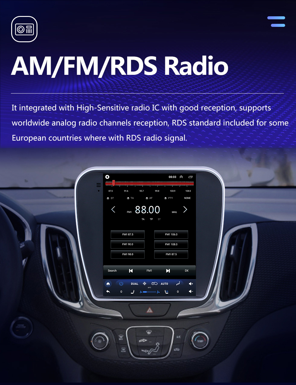 Seicane Android 10 rádio de navegação gps de 9,7 polegadas para 2017 chevy chevrolet equinócio com hd touchscreen suporte bluetooth carplay dvr obd2