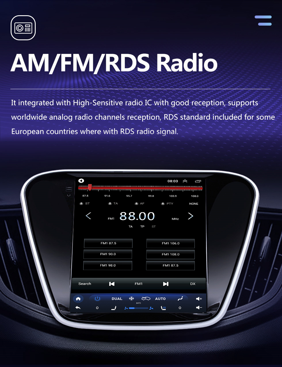 Seicane HD Touchscreen für 2016 Chevy Chevrolet Cavalier Radio Android 10.0 9,7 Zoll GPS Navigation Bluetooth Unterstützung Digital TV Carplay