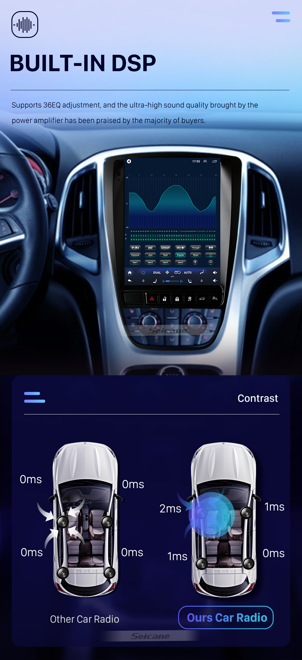 Seicane Écran tactile HD pour Buick Hideo 2010-2014 Buick Verano 2015 Radio Android 10.0 9,7 pouces Navigation GPS Prise en charge Bluetooth Carplay