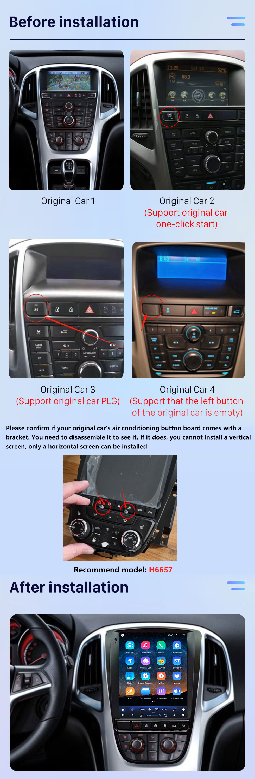 Seicane Écran tactile HD pour Buick Hideo 2010-2014 Buick Verano 2015 Radio Android 10.0 9,7 pouces Navigation GPS Prise en charge Bluetooth Carplay